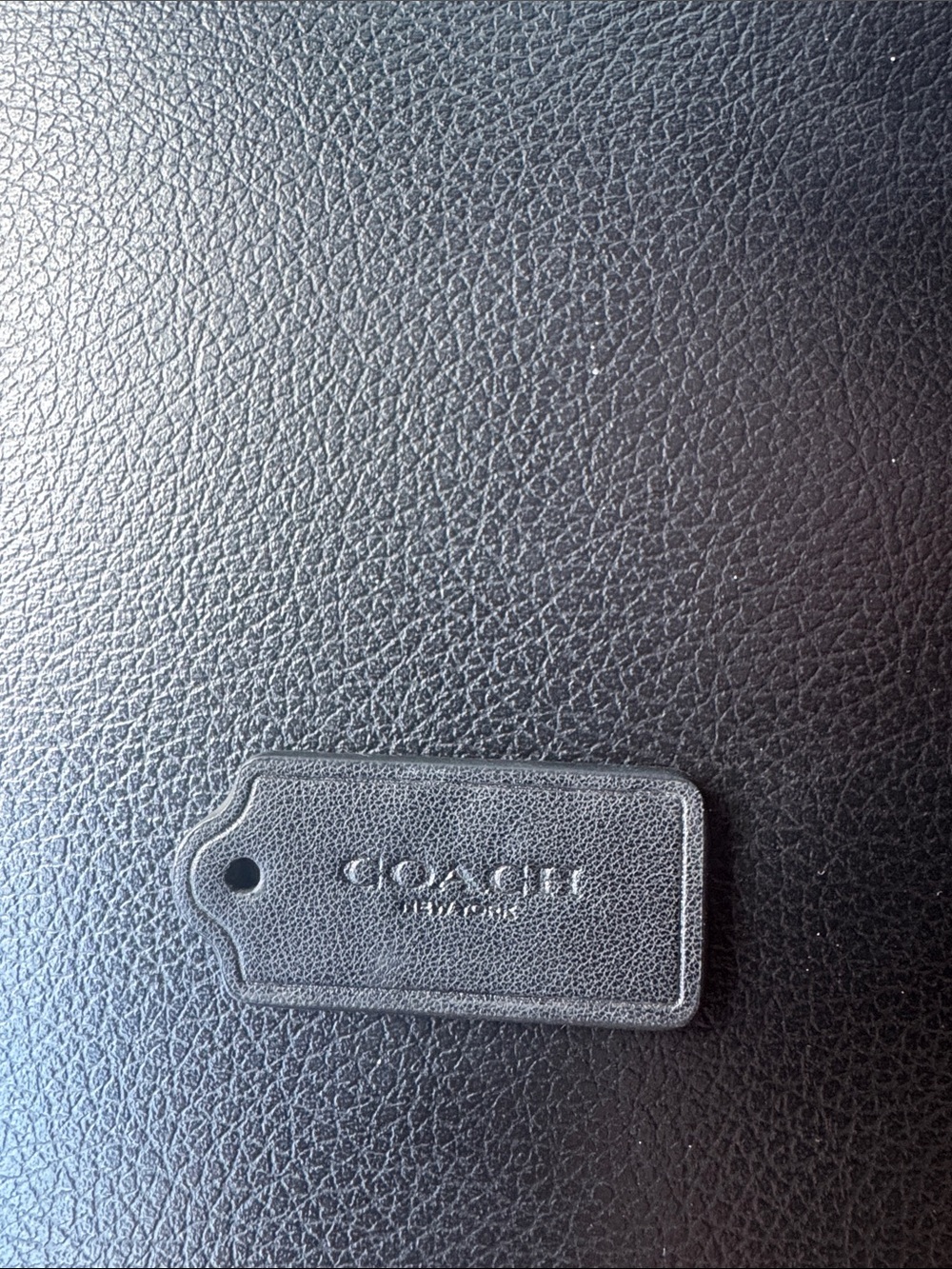 Coach Black Leather Luggage/Bag Tag with Embossed Logo